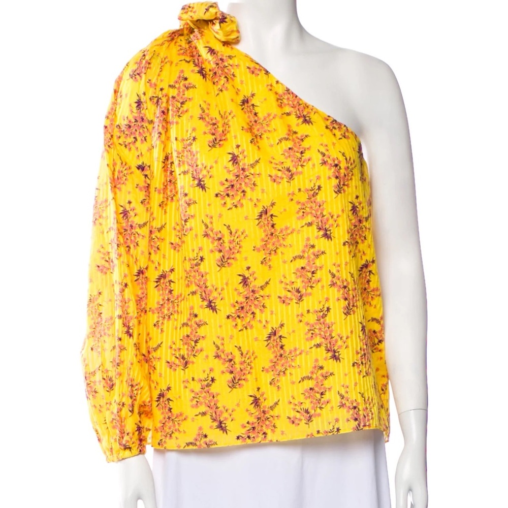 ULLA JOHNSON ENID FLORAL ONE SHOULDER BLOUSE SIZE 6 NEW WITH TAGS